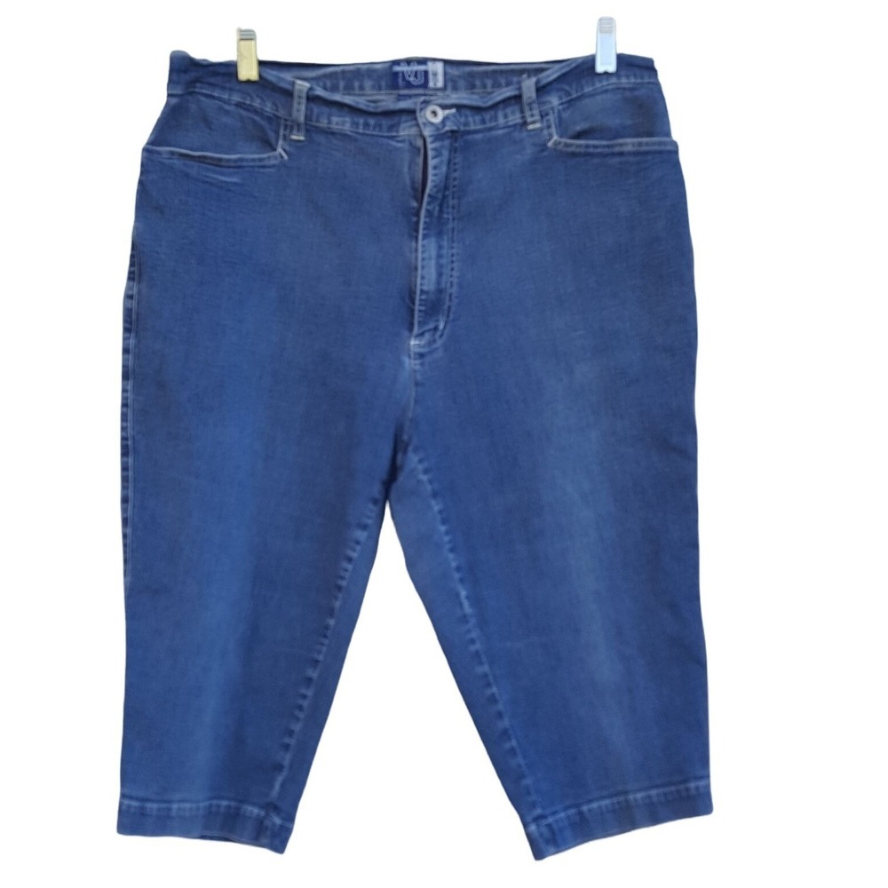 Lane Bryant VENEZIA Vintage Crop Denim Blue Jean Capri Pants 34x16